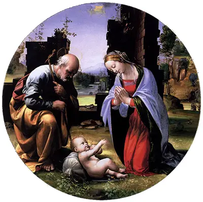 Madonna and Child with St Joseph (Madonna en Kind met Sint-Jozef) Leonardo da Vinci
